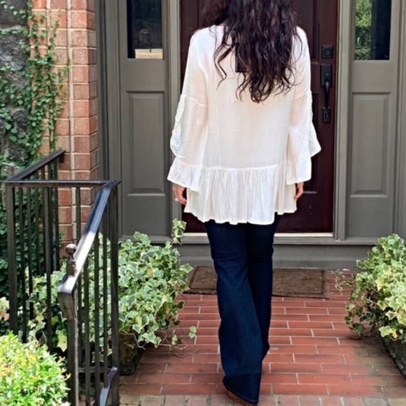 LAST ONE Gypsy Embroidery Peplum BellSleeve Top - Picture 5 of 16